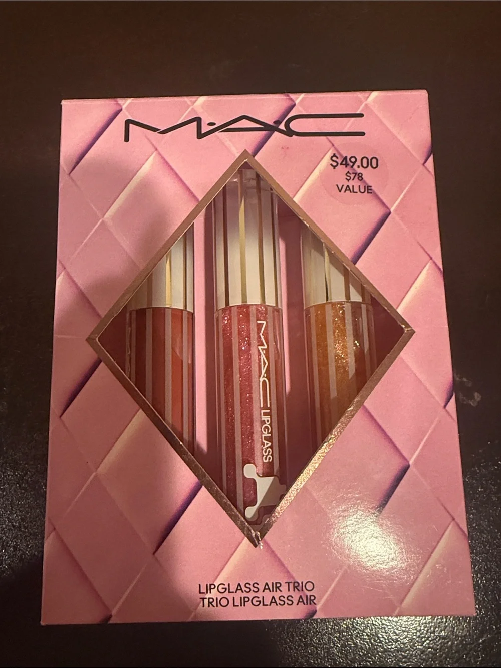 MAC Cosmetics Lipglass Air Trio - Pink, Peach, Gold